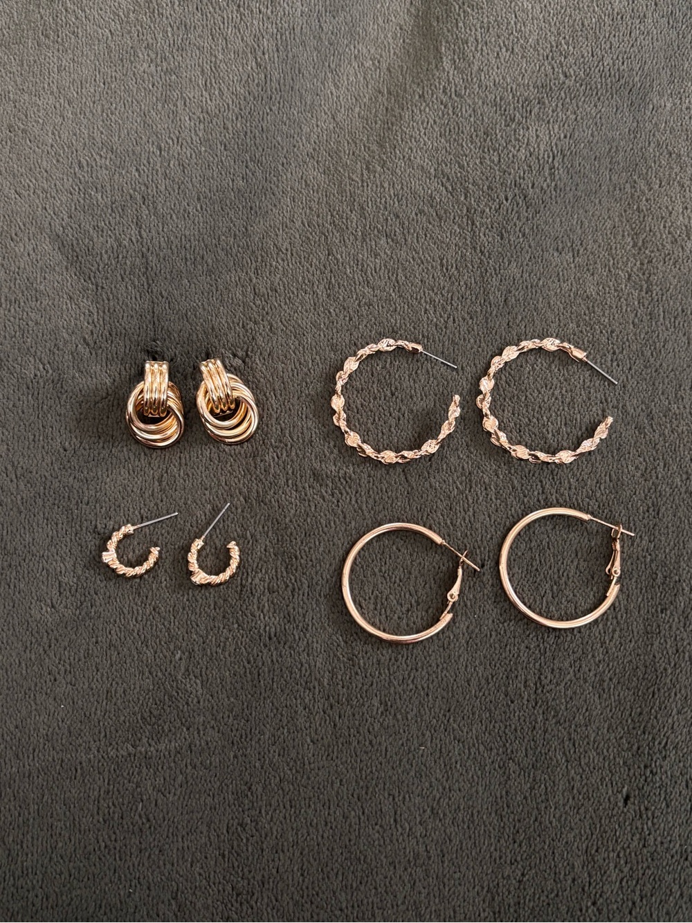 Elegant Rose Gold Hoop Earring Set for Women